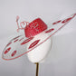 All you need is Love...And Kisses - Asymetric crystoform hat in red and Silver