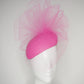 Candy Clouds - Candy pink leather face-hugger with veil detail
