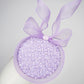 Lavender Skies - Vintage straw percher featuring sculptural crinoline edging and an elegant floating bow.