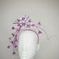 Purple Reign - Lilac and pink headband with a cascading array of fuschia flowers in subtle lilac, pink and oppalescent white