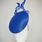 Sapphire Shimmer - Blue floating disc with leather bound crinoline bow and crystal embellsihed veil