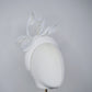 Little Bow Peep  -White cotton and raffia 3d headband with leather gold lurex edged bow