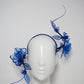 Shades of Blue - Blue crystoform Rose Vine swirl headband with quills