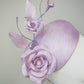 Creeping rose - Lilac Parisissal face hugger Beret with wired metallic swirls
