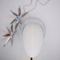 Celestial Burst - Silver and white lurex headband with iridescent starburst detailing