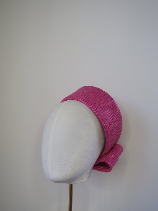 Jackie O- candy pink poly cotton weave with rear bow