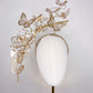Butterflies and bees - gold crystoform headpiece