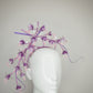 Purple Reign - Lilac and pink headband with a cascading array of fuschia flowers in subtle lilac, pink and oppalescent white