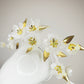 Dancing Diphylleia - Cascading skeleton flowers dancing across a leather wrapped headband
