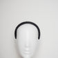 Zoe Sparkle -  Leather padded headband with veil and Crystal Detail - Black - Full embellished
