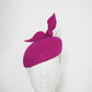Magenta mischief - wool felt Magenta facehugger beret with hand dyed veil and magenta crystals