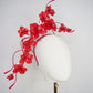 Scarlet Bloom -A dramatic floating orchid headband with sculptural wirework and handcrafted crimson blooms.