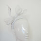 Little Bow Peep  -White Leather 3d headband with leather edged bow and crystal detail