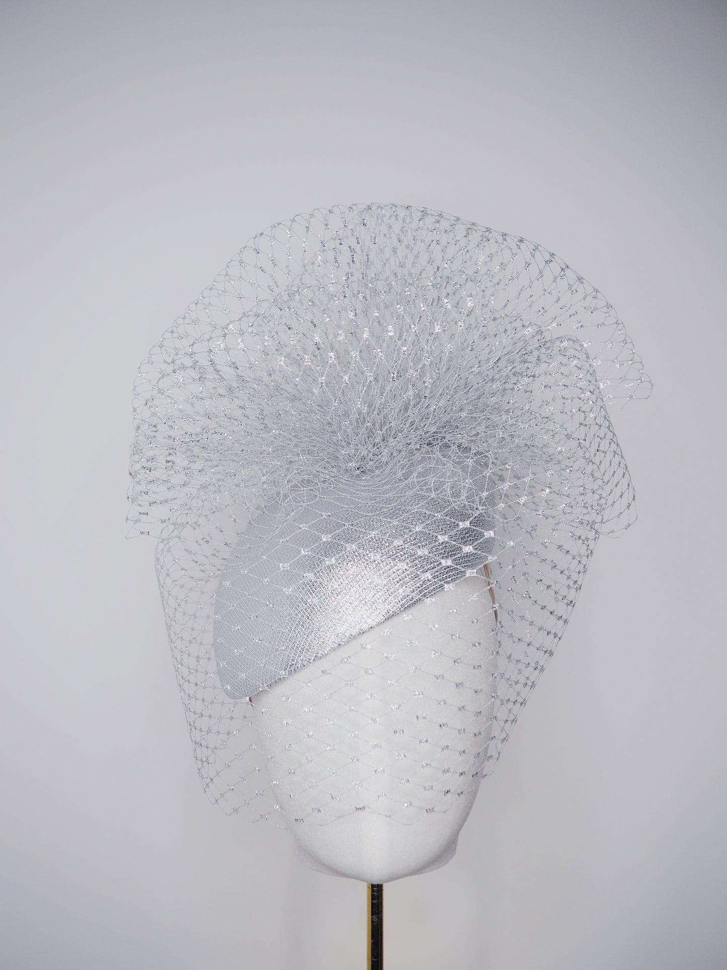 Silver Lining Clouds - Delicate silver lurex face-hugger