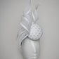 Petite crystal - White leather percher with crystals and crinoline swirls