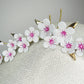 Cherry blossom  - Pale gold and white Coolie Brim with cherry blossom branch and a touch of pink