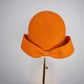 Valencia Pillbox - Vintage Felt Soft teardrop pillbox with bow and gold veil detial