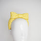 Petite mini - yellow Tweed 3d headband with a bow