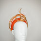 Golden Nova - Orange tinalak straw headband with golden leather edged crinoline swirl