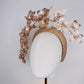 Rose Gold Glory -  Rose gold and gold 3d headband with crystoform orchid cascade