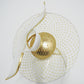 Sunshine swirl - Wire veil percher with gold accents and a crinoline swirl