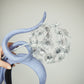 Dandelion delight - periwinkle parisisal straw headband with silver beaded sequin dandelion