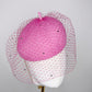 Candy  Beret - Candy pink tweed beret