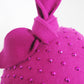 Magenta mischief - wool felt Magenta facehugger beret with hand dyed veil and magenta crystals