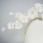 Whispering Blossom - Hand tooled silk floating cherry blossoms and sweeping gold embellished wire swirls