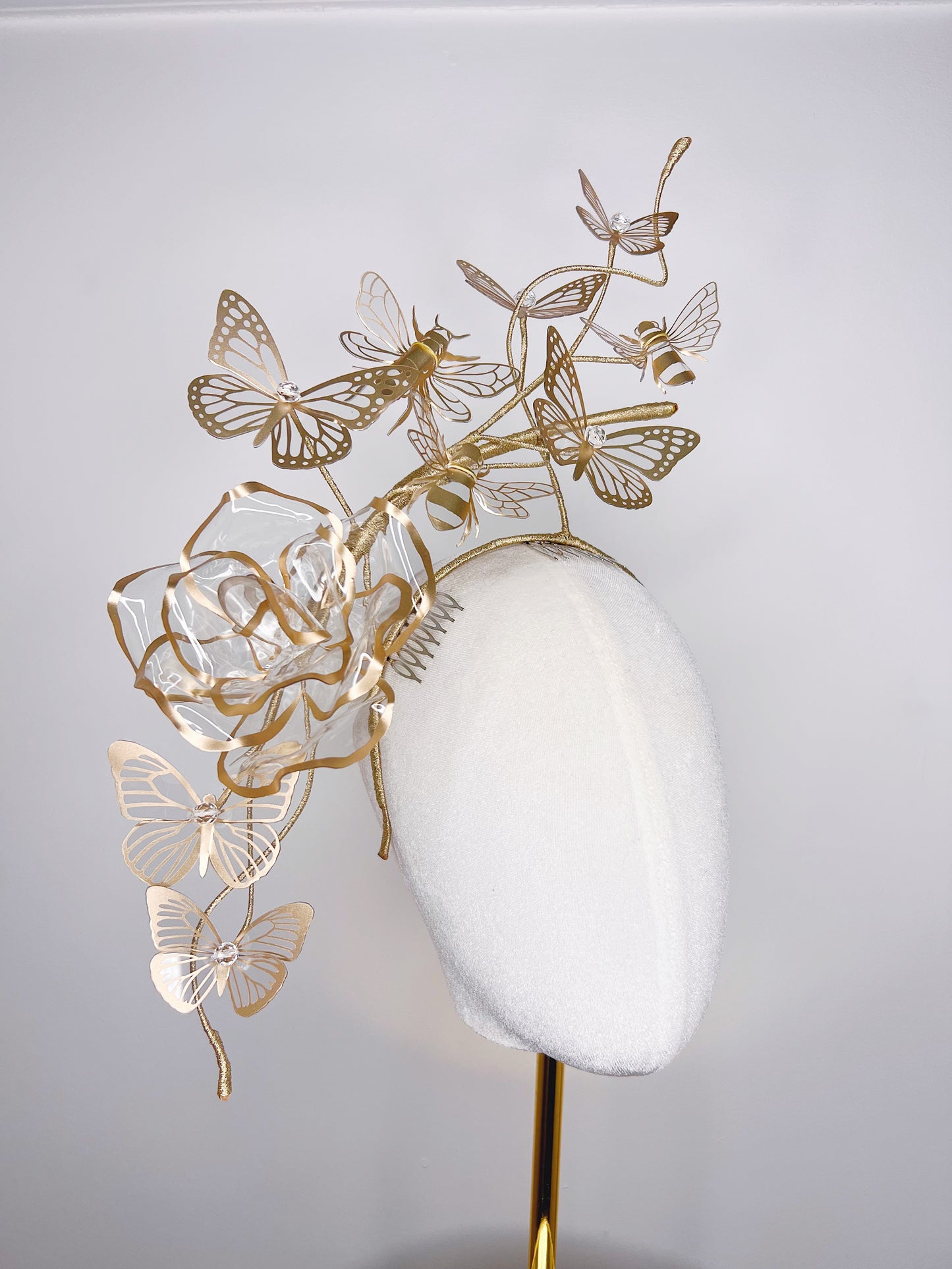 Butterflies and bees - gold crystoform headpiece