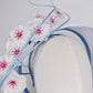 Blossoms in the breeze - Hand-tooled silk cherry blossoms on a crinoline wraparound headband