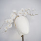 Whispering Blossom - Hand tooled silk floating cherry blossoms and sweeping gold embellished wire swirls