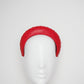 Mia - Sparkle - Red leather 3d blocked headband with veil and crystal detail
