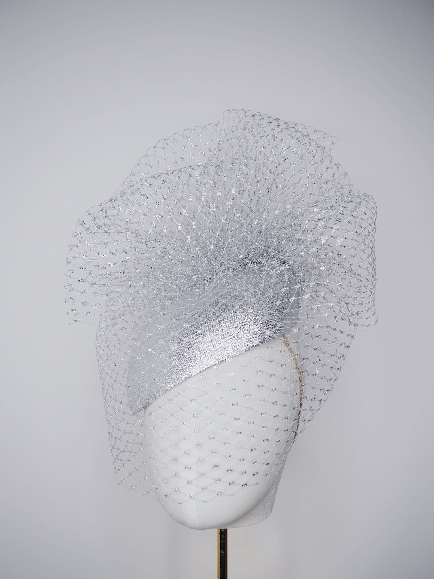 Silver Lining Clouds - Delicate silver lurex face-hugger