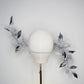 Dewdrops on Roses - Couture wraparound headpiece of sculptural silver roses sparkling with crystal dewdrops.