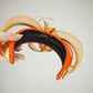 Golden Nova - Orange tinalak straw headband with golden leather edged crinoline swirl