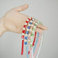 Alexa - Pale Sapphire glass bead and pearl headband with delicate iridescent effect