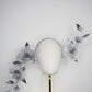 Dewdrops on Roses - Couture wraparound headpiece of sculptural silver roses sparkling with crystal dewdrops.