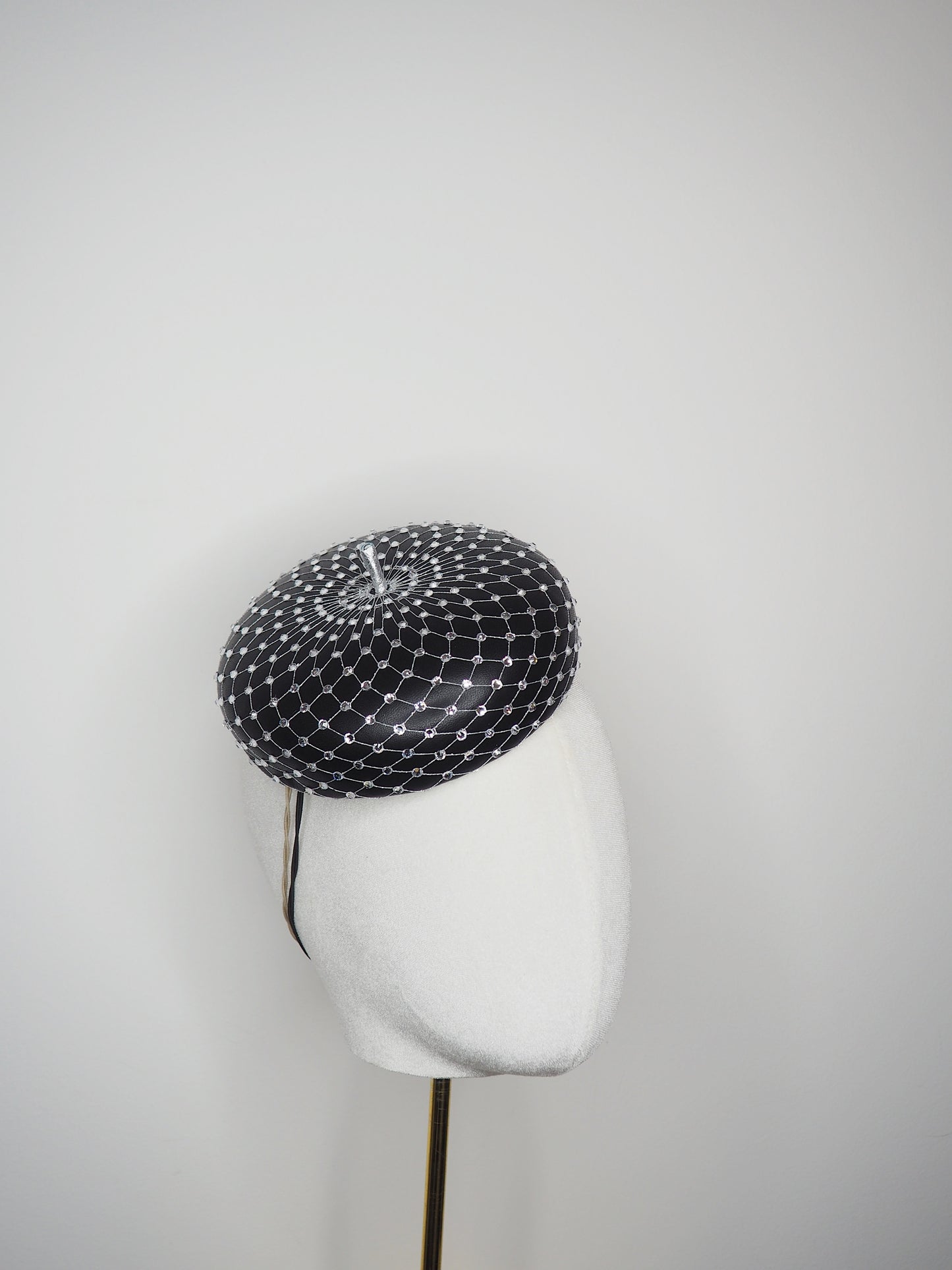 Glitz and Glam Extra - Black leather with full clear crystal embellishment