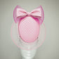 Fairy Floss - Pink leather percher with leather bow and pink crinoline wired veil