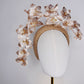 Rose Gold Glory -  Rose gold and gold 3d headband with crystoform orchid cascade
