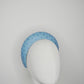 Mia - Sparkle - baby Blue leather 3d blocked headband with veil and crystal detail