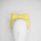 Petite mini - yellow Tweed 3d headband with a bow
