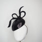 Baby Bow - Wired braid bow on a luxurious black fabric petite teardrop base