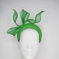 Luck of the Irish - Apple green Leather 3d headband with leather edged bow and crystal detail