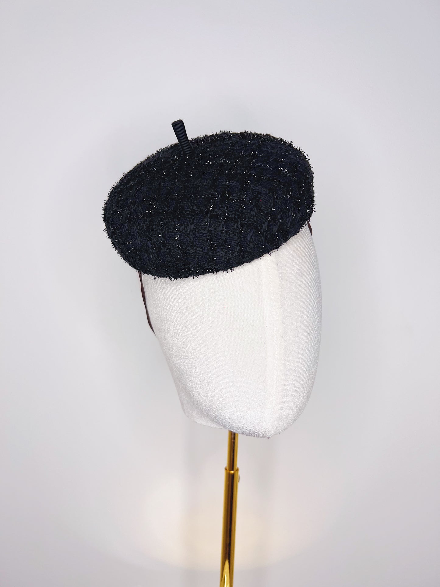 Noir - Tweed Button Beret