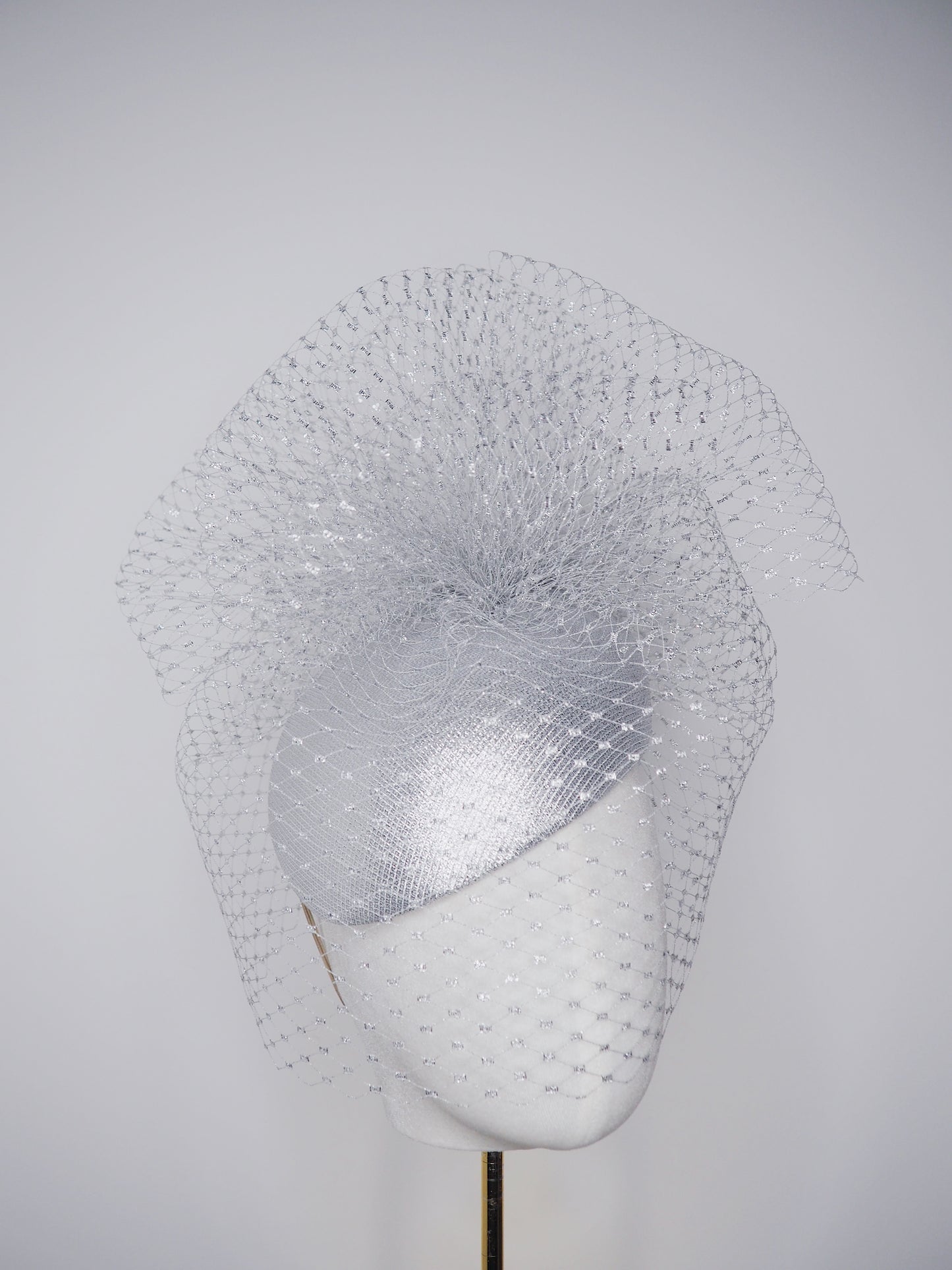 Silver Lining Clouds - Delicate silver lurex face-hugger