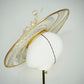 Ray of light - Wired crinoline brim with metallic swirl and pale gold crystoform Lillies.