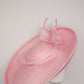 Pink Lady - Baby pink upturned brim hat with sculptural crinoline bow detail
