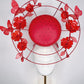 Crimson Dream - Red leather percher with wirework, cyrstald and crystofrom flower detail